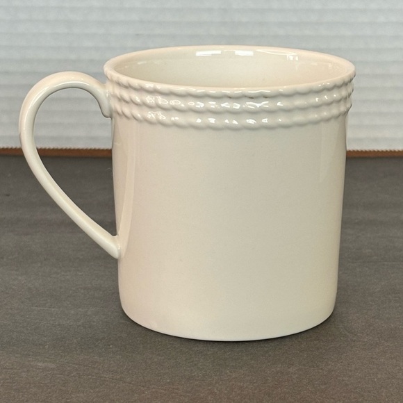 Kate Spade Lenox Wickford Mug White Embossed Band Porcelain 10 Oz - Picture 2 of 8